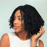 New Twisted Braid Hair Afro Kinky Curly Wig  Short Black Wigs Synthetic Braided Wigs for women