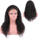 (50cm , Natural Color) - Brazilian Water Wave Wig Curly Lace Front Human Hair Wigs for Black Women 150% Density 100% Unprocessed Virgin Human Hair Curly Wig Pre Plucked Natural Hairline with Baby Hair(50cm , Natural Colour)