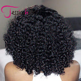 Jessica Hair 13x6 Lace Front Wigs Human Hair Bob Wigs Pre Plucked With Baby Hair Curly Brazilian Remy Hair Wigs For Black Women (18 Inch with 150% density)