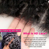 VTAOZI Curly HD Transparent Lace Front Wigs Human Hair for Black Women Pre Plucked with Baby Hair 150% Density Brazilian Curly 13x4 HD Lace Front Wigs Human Hair Natural Color 16 Inch