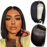 ALI GRACE 4x4 Lace Closure Wigs Straight Hair Virgin Human Hair Lace closure wigs for Black Women 150% Density Pre Plucked With Baby Hair Natural Color 18inch