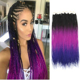 Ombre Box Braids Crochet Hair Braids Pre-Looped Crotchet Box Braids 24 Inch Medium box braid 22Strands Three Tones Heat Resistant Fiber Hair (24 Inch,Black 1B)