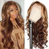 UNICE Honey Blonde Highlight 13x4 Body Wave Lace Front Wigs Human Hair for Black Women ,10A Brazilian Wigs Human Hair Lace Front Wig Pre Plucked with Baby Hair Colored Wig TL412 150% Density 16Inch