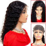 VTAOZI Curly HD Transparent Lace Front Wigs Human Hair for Black Women Pre Plucked with Baby Hair 150% Density Brazilian Curly 13x4 HD Lace Front Wigs Human Hair Natural Color 16 Inch