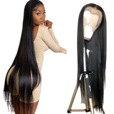 Bone straight high quality 40 inch human hair lace front wig