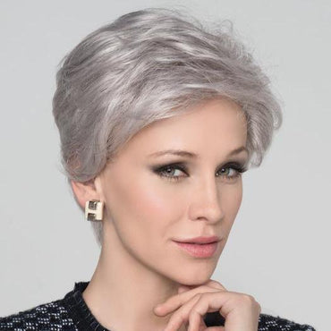 CARA SMALL DELUXE by ELLEN WILLE in SNOW-MIX | Pure Silver White with 10% Medium Brown & Silver White with 5% Light Brown blend