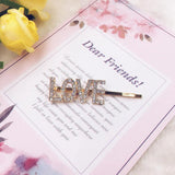 Gold Rhinestones Words Hairpins, Rhinestone Letter Bobby Pin, Word Crystal Hairpins, Metal Hair Clips,Buy together, get free shipping