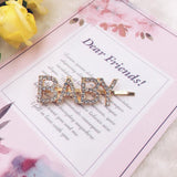 Gold Rhinestones Words Hairpins, Rhinestone Letter Bobby Pin, Word Crystal Hairpins, Metal Hair Clips,Buy together, get free shipping