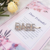 Gold Rhinestones Words Hairpins, Rhinestone Letter Bobby Pin, Word Crystal Hairpins, Metal Hair Clips,Buy together, get free shipping