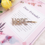 Gold Rhinestones Words Hairpins, Rhinestone Letter Bobby Pin, Word Crystal Hairpins, Metal Hair Clips,Buy together, get free shipping