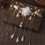 3PCS Hair Accessories for Women Hair Comb Floret Hanfu Stepping Tassel Hair Stick Chinese Style Bride Tiaras and Crowns