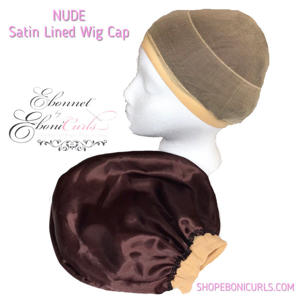 Satin Lined Stocking Wig Cap Lace Front - NUDE        Buy together, get free shipping