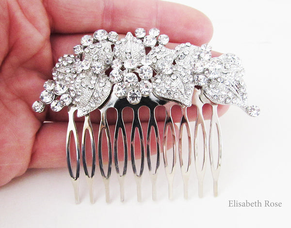 Rhinestone and Crystal Wedding Hair Comb, Sparkly Hair Jewellery for Wedding,