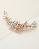 Pearl Bridal Comb, Pearl Wedding Hair Comb, Floral Bridal Hair Comb, Bridal Accessory, Bridal Back Piece, Wedding Back Comb, Bride ~7012