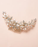 Pearl Bridal Comb, Pearl Wedding Hair Comb, Floral Bridal Hair Comb, Bridal Accessory, Bridal Back Piece, Wedding Back Comb, Bride ~7012