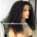 Kinky curly 180% density lace front wig/ human hair kinky curly lace wigs