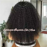 Kinky curly 180% density lace front wig/ human hair kinky curly lace wigs