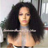 Kinky curly 180% density lace front wig/ human hair kinky curly lace wigs