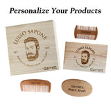 Personalized Gift, Beard Grooming Kit | Contains Beard Balm, Beard Oil, Natural Soap, Beard Comb | By Lusso Sapone