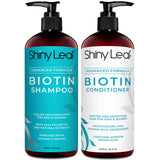 Biotin Shampoo and Conditioner Set For Thinning Hair Sulfate and Paraben Free - Advanced Formula 2x16oz - Shiny Leaf