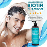 Biotin Shampoo and Conditioner Set For Thinning Hair Sulfate and Paraben Free - Advanced Formula 2x16oz - Shiny Leaf