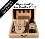 Personalized Gift, Beard Grooming Kit | Contains Beard Balm, Beard Oil, Natural Soap, Beard Comb | By Lusso Sapone