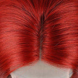 Brazilian Virgin Hair Red 13x6x1 T Middle Part Blunt Cut Lace Front Human Hair