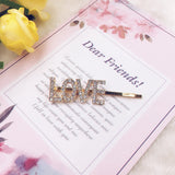 Gold Rhinestones Words Hairpins, Rhinestone Letter Bobby Pin, Word Crystal Hairpins, Metal Hair Clips,Buy together, get free shipping