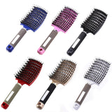 Curved Boar Bristle & Scalp Massage Hair Brush