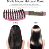 Curved Boar Bristle & Scalp Massage Hair Brush