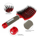 Curved Boar Bristle & Scalp Massage Hair Brush