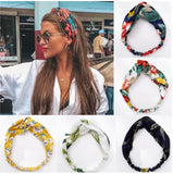 Fashion Women Girls Summer Bohemian Hair Bands Print Headbands Vintage Cross Turban Bandage Bandanas HairBands Hair Accessories