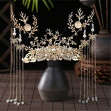 3PCS Hair Accessories for Women Hair Comb Floret Hanfu Stepping Tassel Hair Stick Chinese Style Bride Tiaras and Crowns