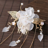 3PCS Hair Accessories for Women Hair Comb Floret Hanfu Stepping Tassel Hair Stick Chinese Style Bride Tiaras and Crowns