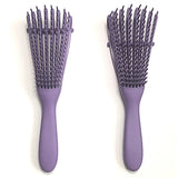 Purple Satin Bonnet & Detangling Brush | Moisturize Tangle Free | Curl Protection | Stay Moist | Flexible Combs |