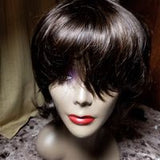 100% Brazilian Real Hair Human Hair Wig Shoulder Length Bob Wig Natural Black/Dark Brown