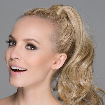 Wine is a 15" wrap-around ponytail that has one pressure-sensitive clip to ensure a secure, comfortable fit