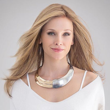 IMAGE by ELLEN WILLE in SANDY-BLONDE-ROOTED | Medium Honey Blonde, Light Ash Blonde, and Lightest Reddish Brown blend with Dark Roots