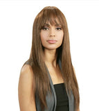 MIDWAY BOBBI BOSS 100% HUMAN HAIR WIG MH1165 LONG STRAIGHT WIG WITH BANGS FRINGE