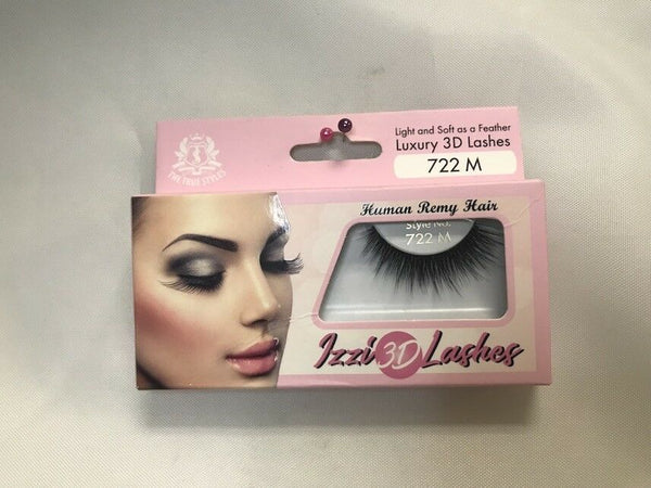 IZZI 3D LASHES LIGHT & SOFT AS A FEATHER LUXURY 3D LASHES #722 M HUMAN REMY HAIR